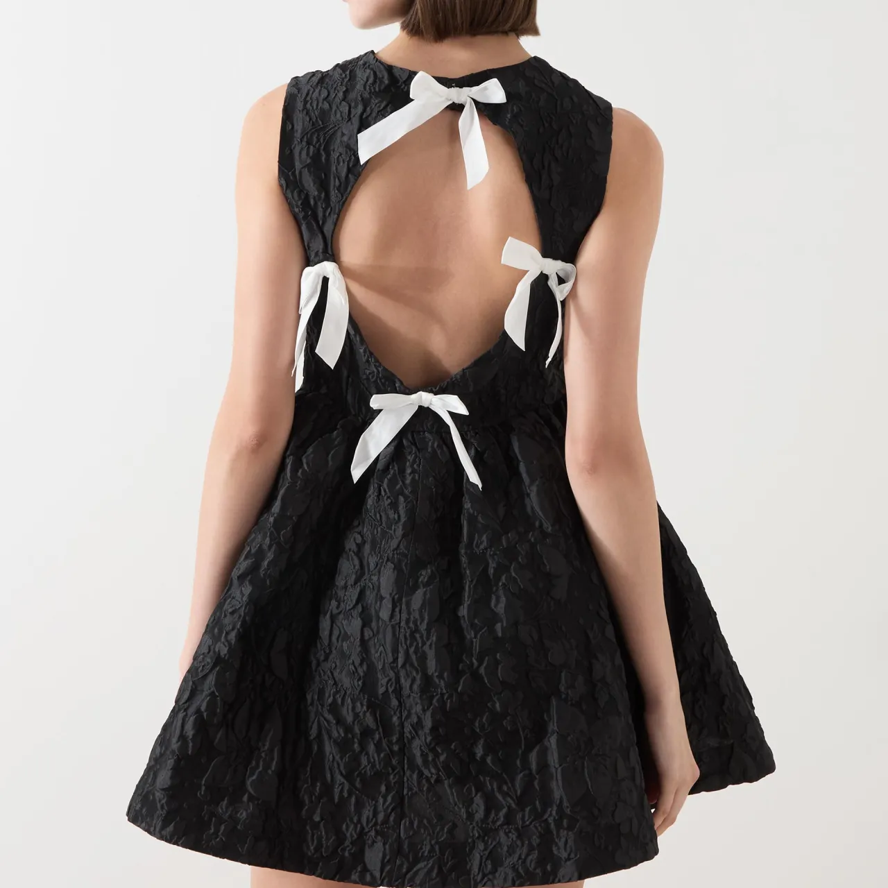 Clearance Lucia Jacquard Open Back Mini Dress Women Dresses