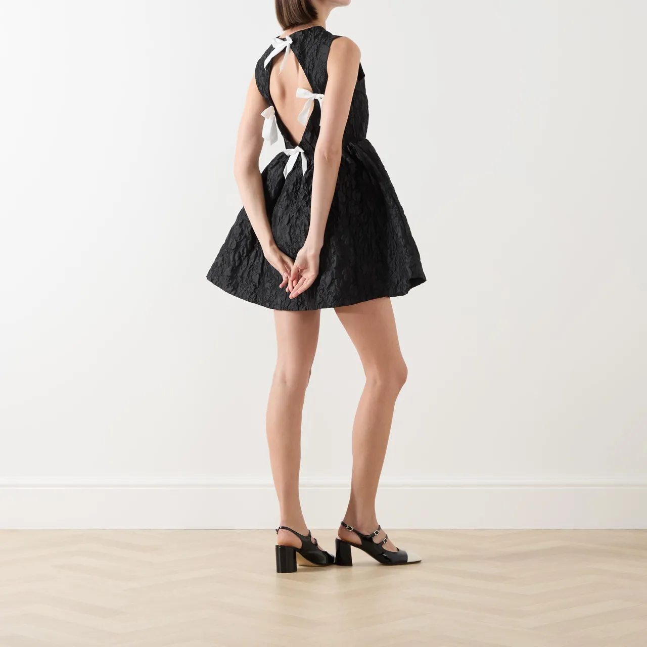 Clearance Lucia Jacquard Open Back Mini Dress Women Dresses