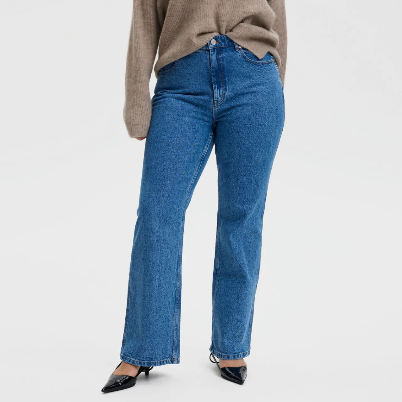 Discount Lucie High-Rise Straight Leg Jeans Women Denim