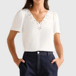 Sale Luna Embroidered Top Women Tops