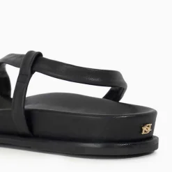 Hot Lyn Leather Gold Toe Trim Sandals Women Sandals