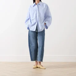 Sale Lynne Double Pocket Striped Shirt Women Tops
