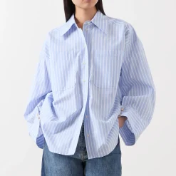 Sale Lynne Double Pocket Striped Shirt Women Tops