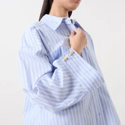 Sale Lynne Double Pocket Striped Shirt Women Tops