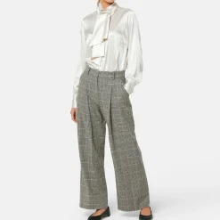 Outlet Lyra Check Wide Leg Trousers Women Trousers & Shorts