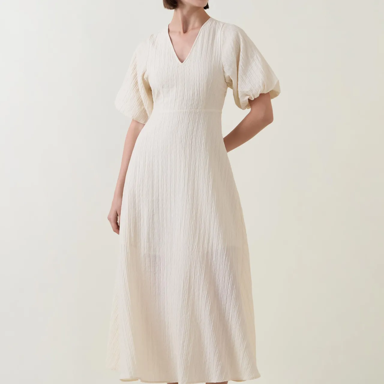 Best Maddie Puff-Sleeve Flared Dress Women Dresses