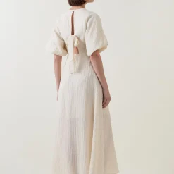 Best Maddie Puff-Sleeve Flared Dress Women Dresses