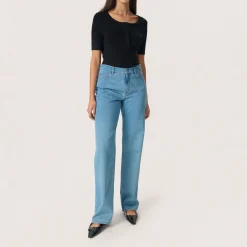 New Maise Mid-Rise Straight Leg Jeans Women Denim