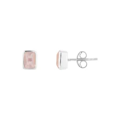 Clearance Manhattan Rose Quartz Stud Earrings Women Earrings