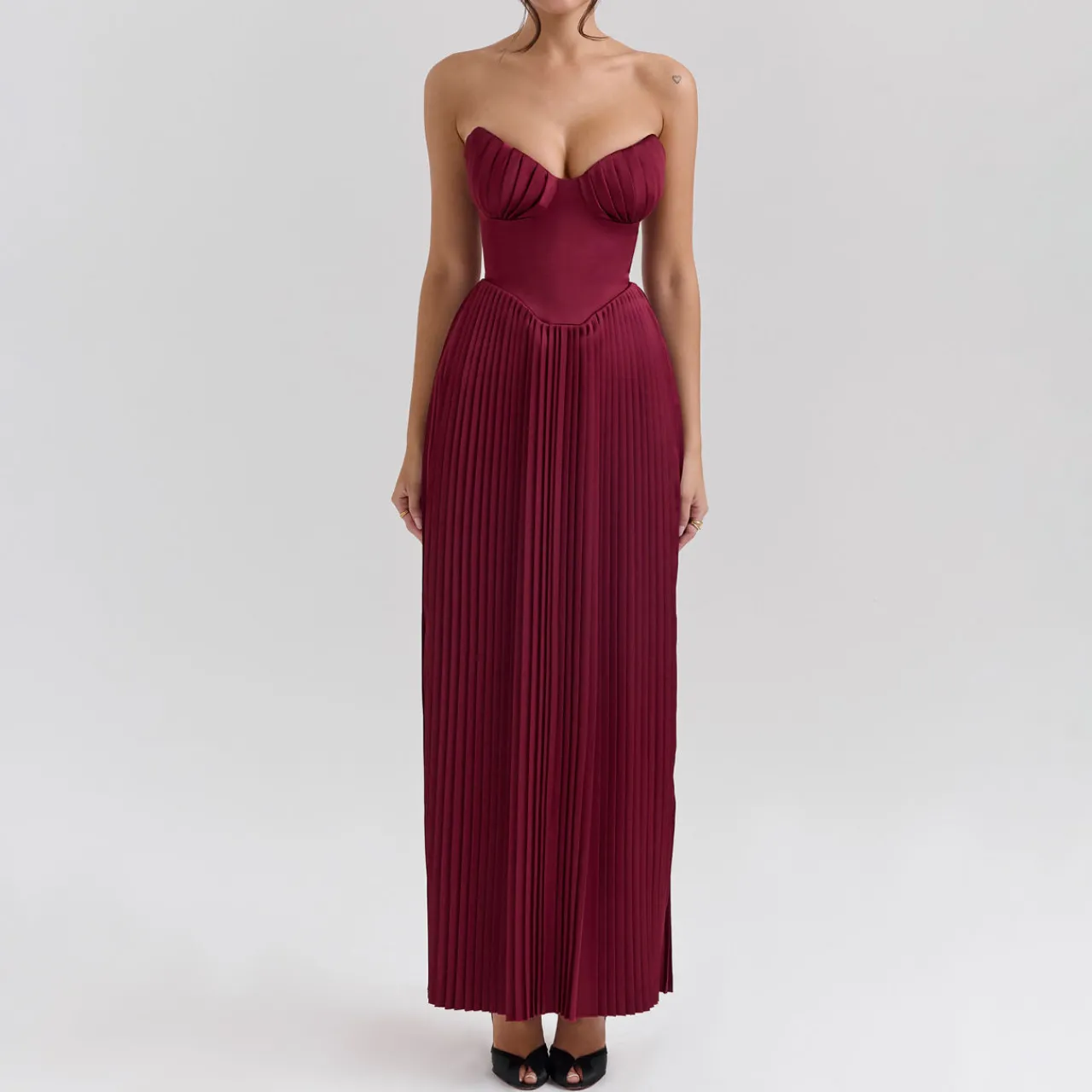 Hot Marcella Pleated Gown Women Dresses