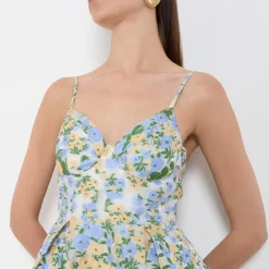 Clearance Marigold Floral Mini Dress Women Dresses