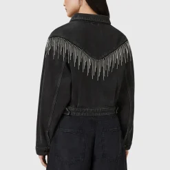Online Marlene Fringed Denim Jacket Women Coats & Jackets