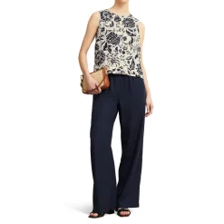 Hot Maura Floral Linen Top Women Tops