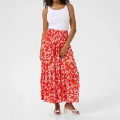 Maxi Floral Smocked Skirt Women Skirts