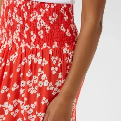 Maxi Floral Smocked Skirt Women Skirts