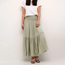 Maxi Tiered Smocked Skirt Women Skirts