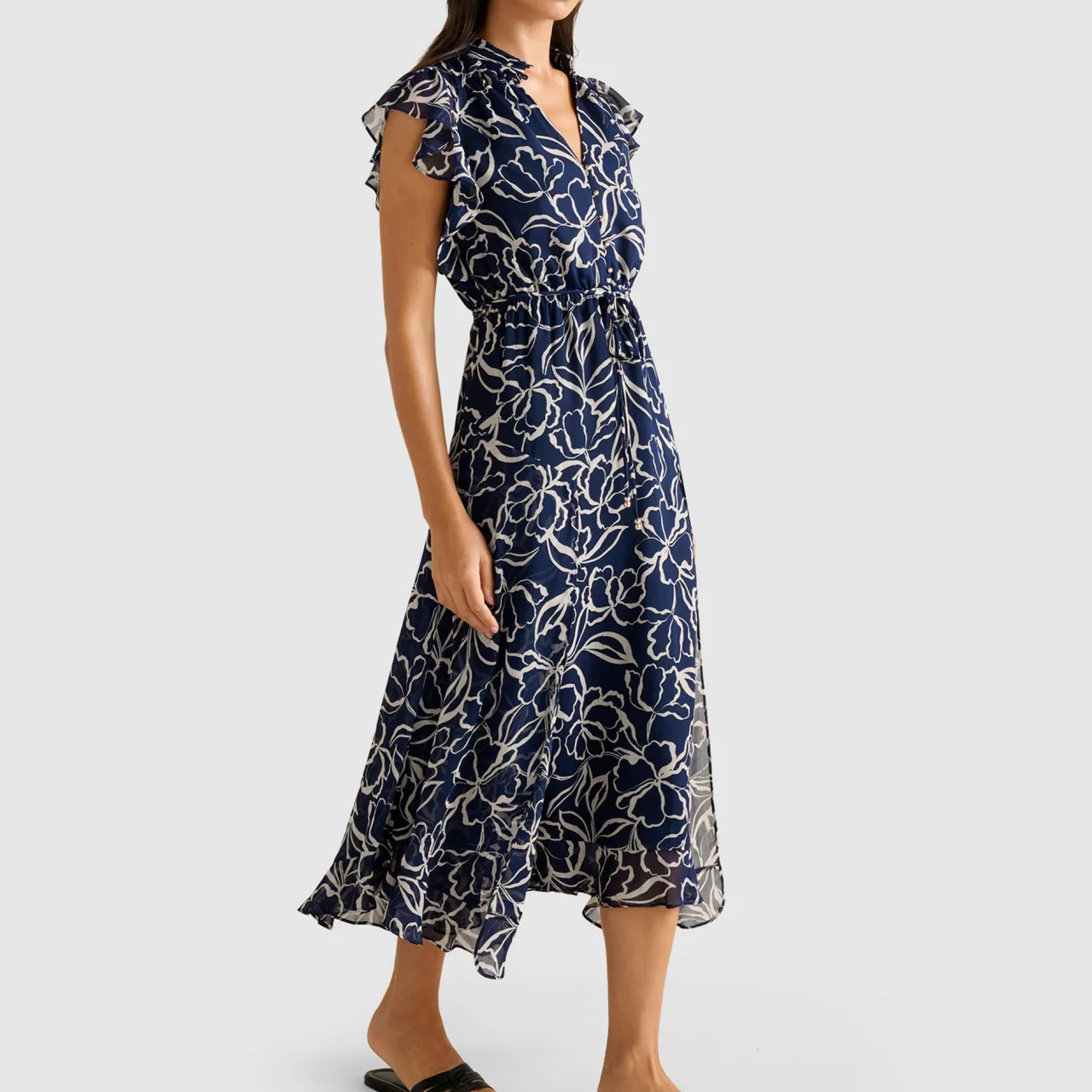 Best Maxwell Flutter Printed Dress Women Dresses