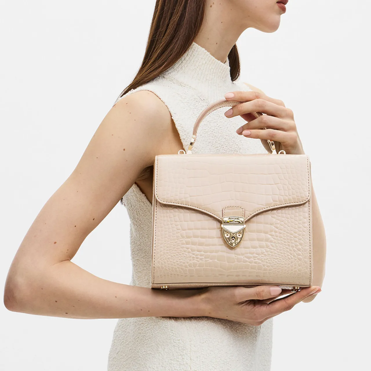 New Mayfair® Patent-Croc Crossbody Bag Women Crossbody Bags|Top Handle Bags