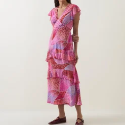 Meena Silk Ibiza Night Sunset Dress Women Dresses|Occasion Dressing