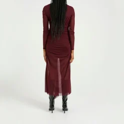 Sale Messigz Ruched Mesh Fitted Dress Women Dresses