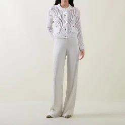 Outlet Metallic Fleck Open-Knit Cardigan Women Coats & Jackets