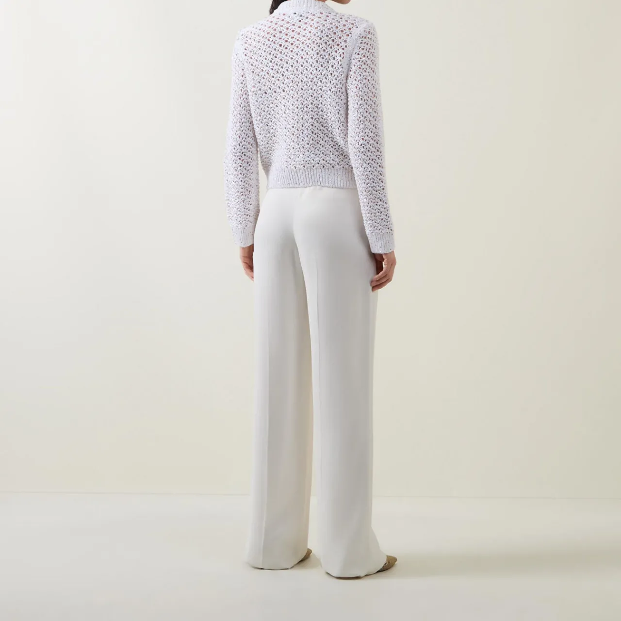 Outlet Metallic Fleck Open-Knit Cardigan Women Coats & Jackets