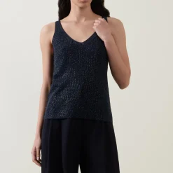 Clearance Metallic Knitted Tank Top Women Sweaters & Cardigans