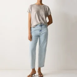 Metallic Top Women Tops