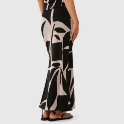 Hot Mia Mesh Abstract Print Skirt Women Denim