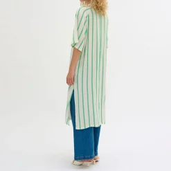 New Mia Striped Shirt Dress Women Dresses