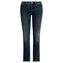 Hot Mid-Rise Ankle Length Straight Leg Jeans Women Denim