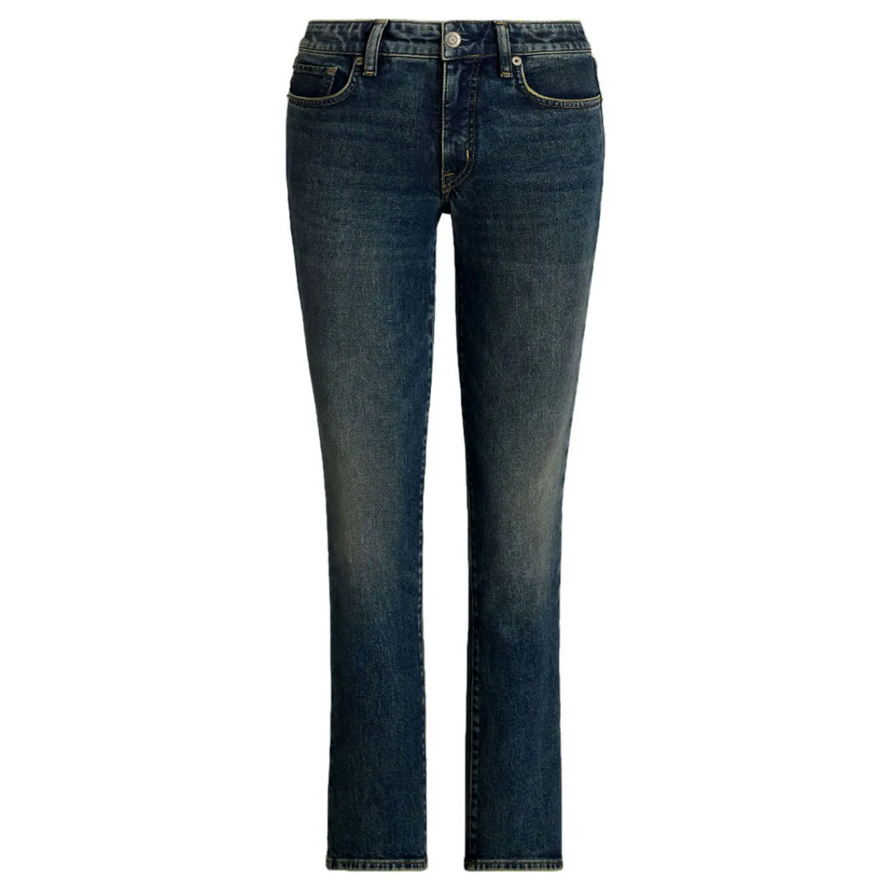 Hot Mid-Rise Ankle Length Straight Leg Jeans Women Denim