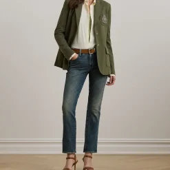 Hot Mid-Rise Ankle Length Straight Leg Jeans Women Denim