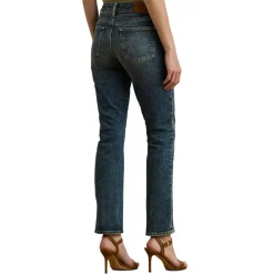 Hot Mid-Rise Ankle Length Straight Leg Jeans Women Denim