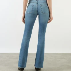 Clearance Mid-Rise Bootcut Slim Illusion Jeans Women Denim