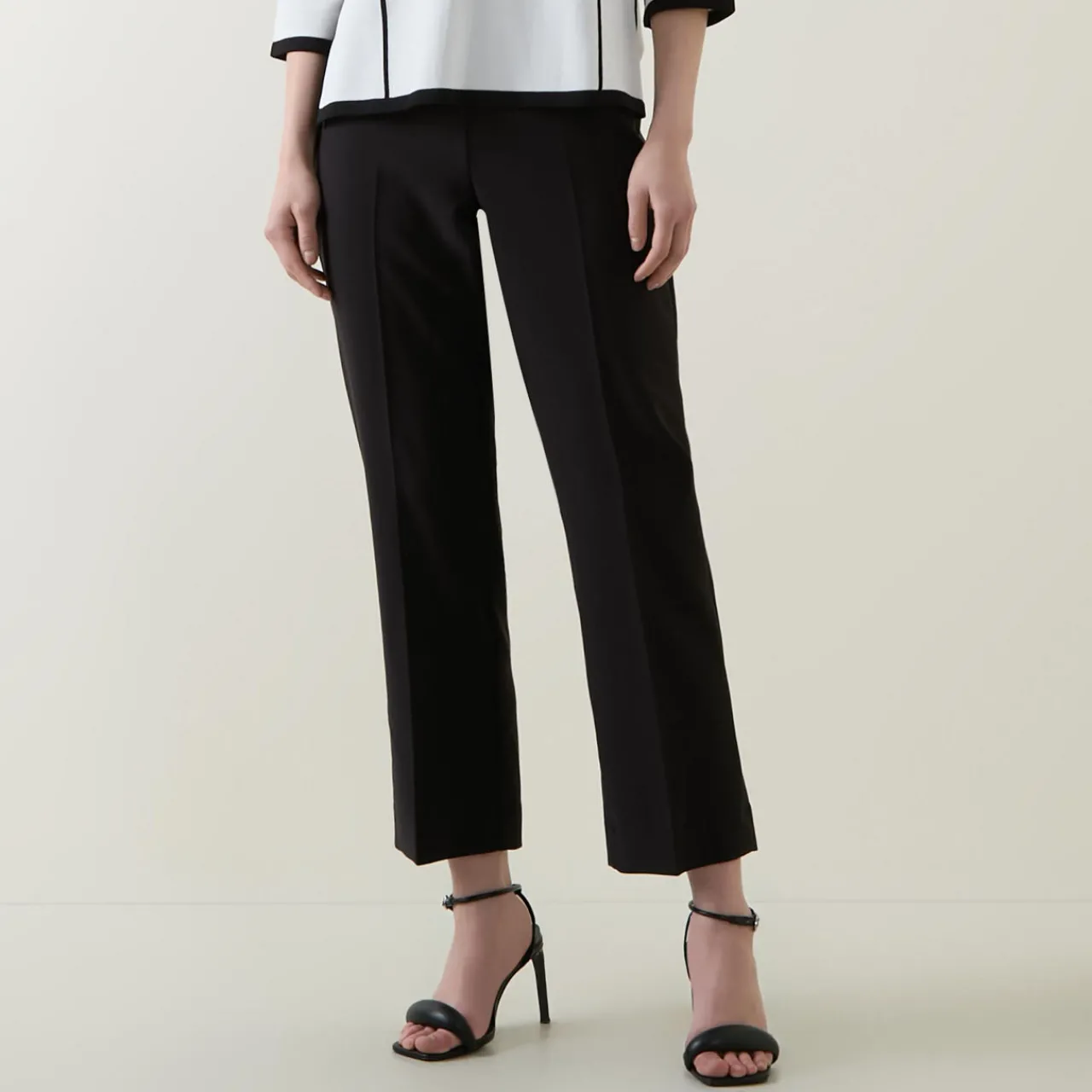 Discount Mid-Rise Pleated Straight Leg Trousers Women Trousers & Shorts