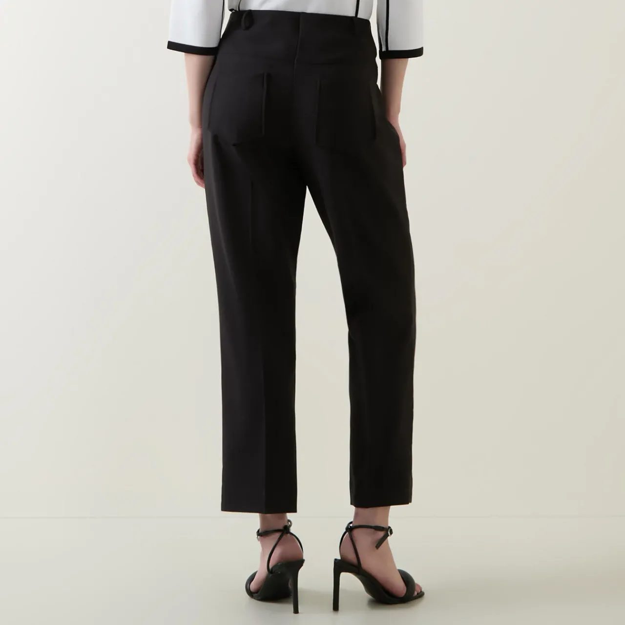 Discount Mid-Rise Pleated Straight Leg Trousers Women Trousers & Shorts