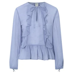 Online Mikaela Tie-Front Ruffled Blouse Women Tops