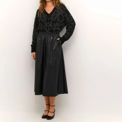 Mikka Faux Leather Skirt Women Skirts