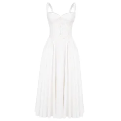 Outlet Milia Broderie Anglais Flared Dress Women Dresses