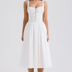Outlet Milia Broderie Anglais Flared Dress Women Dresses