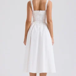 Outlet Milia Broderie Anglais Flared Dress Women Dresses