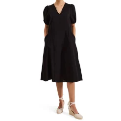 New Milly Linen Flared Dress Women Dresses