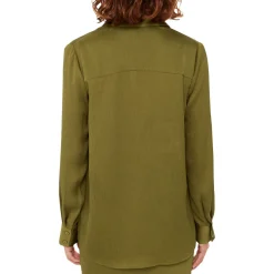 Hot Molly Textured Satin Shirt Women Tops