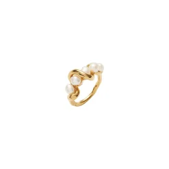 Best Molten Pearl Twisted Stack Ring Women Rings