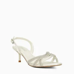 Moments Satin Low Stiletto Heel Sandals Women Heels