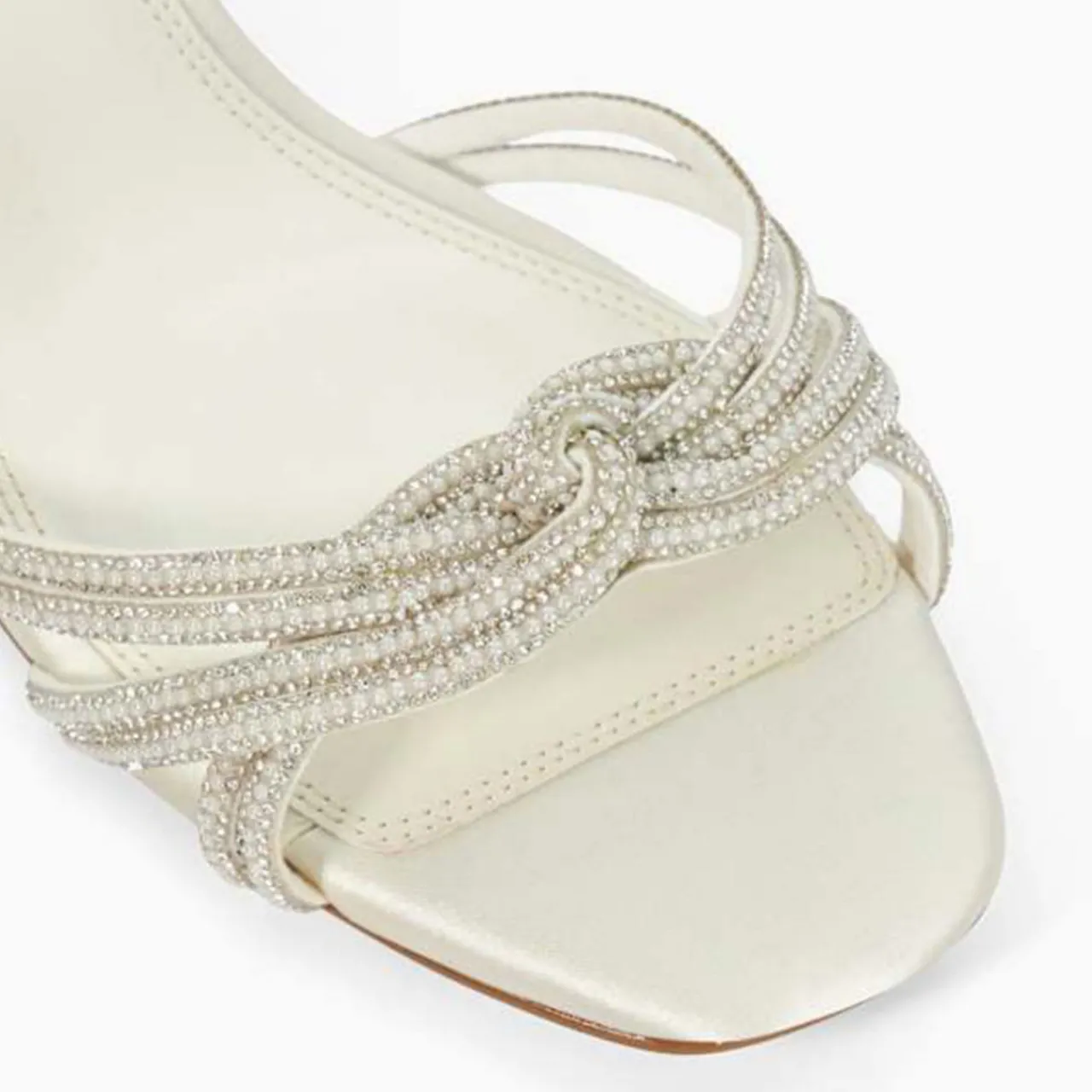 Moments Satin Low Stiletto Heel Sandals Women Heels