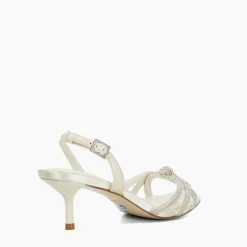 Moments Satin Low Stiletto Heel Sandals Women Heels
