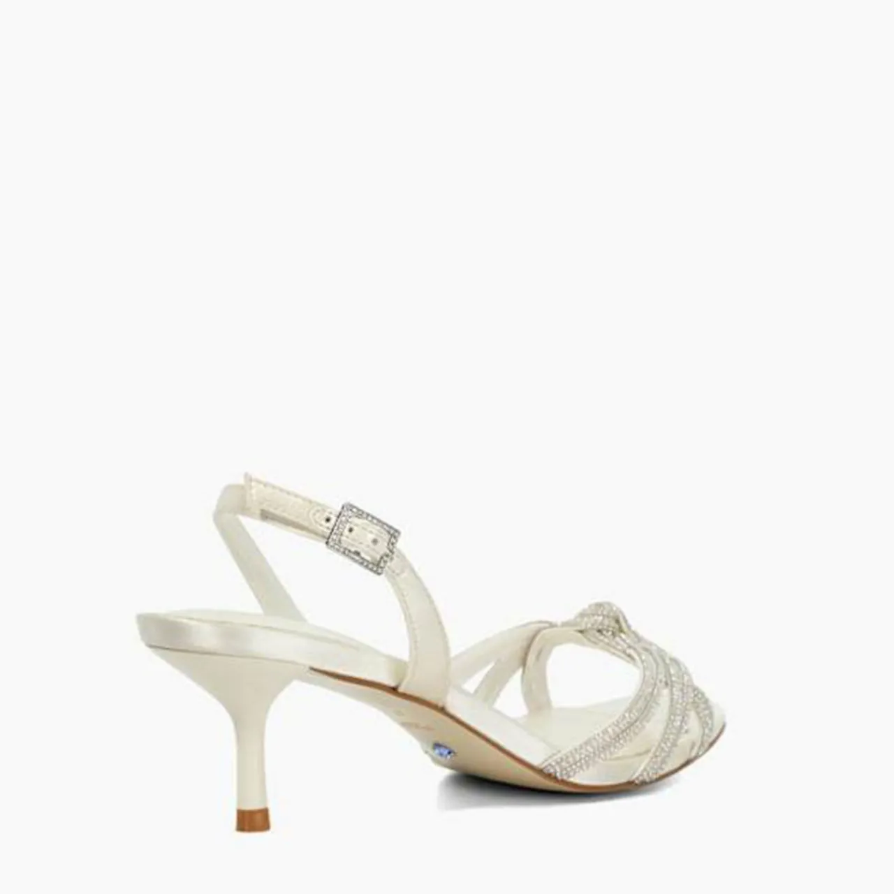 Moments Satin Low Stiletto Heel Sandals Women Heels