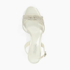 Moments Satin Low Stiletto Heel Sandals Women Heels